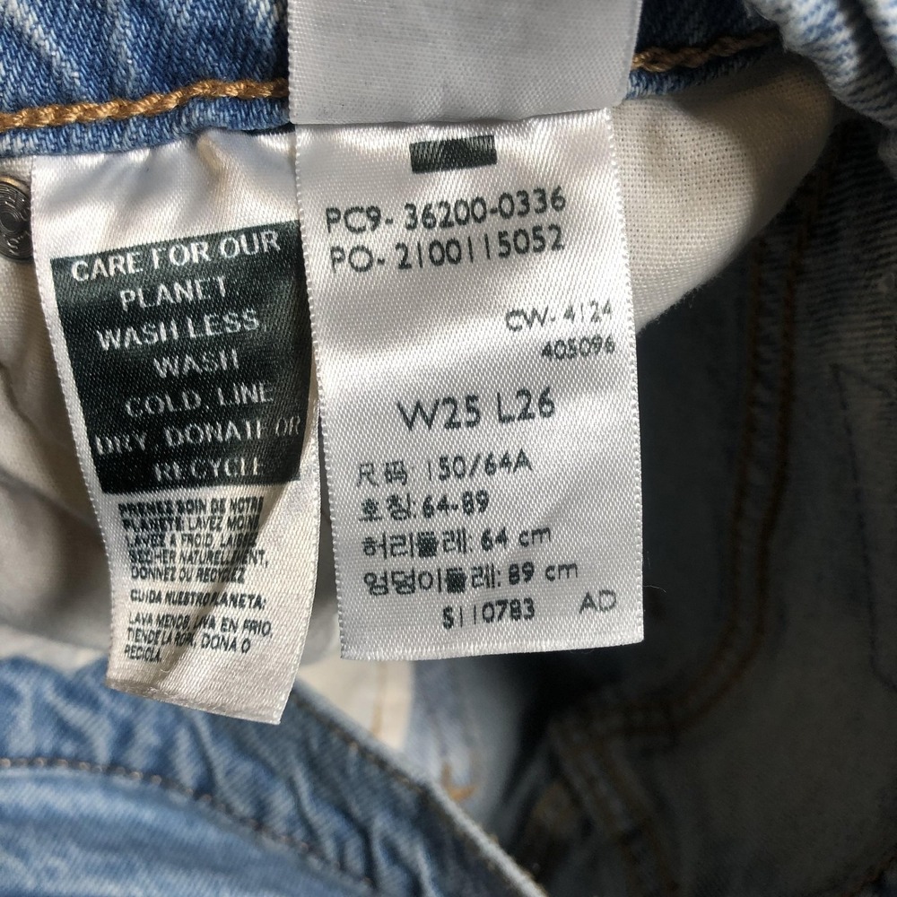 Levi's 501 Premium Jeans Womens 25x26 Light Wash High Rise Straight Big E - Picture 7 of 16